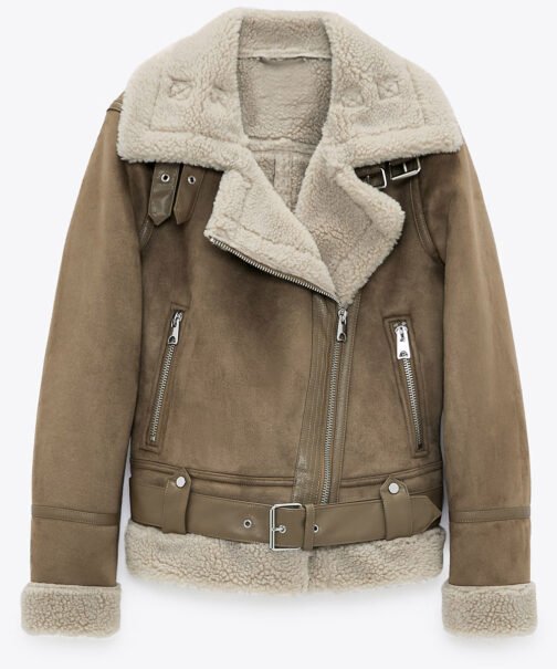 La Brea Natalie Zea Shearling Suede Jacket