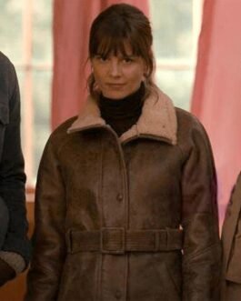 Katja Herbers Evil Season 3 Brown Leather Shearling Jacket