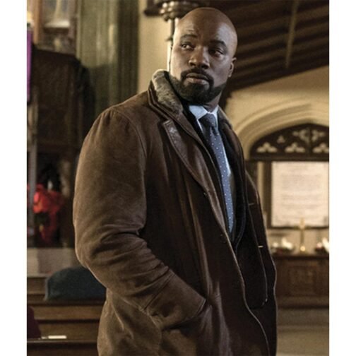 Evil Season 3 Mike Colter Brown Leather Coat - Image 2