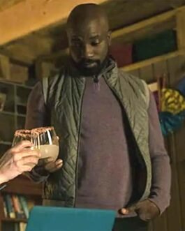 Mike Colter Evil S03 Green Quilted Vest