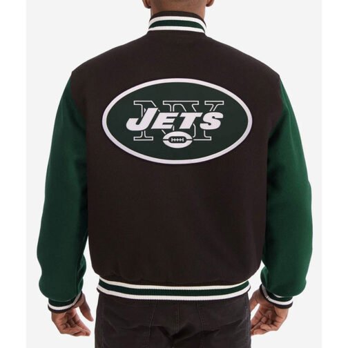 NY Jets Varsity Green and Black Wool Jacket - Image 2