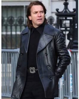 Ewan Mcgregor Halston Black Peacoat