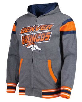 Gray Denver Broncos Extreme Hoodie