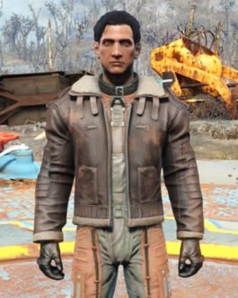 Fallout 4 Bomber Shearling Leather Jacket
