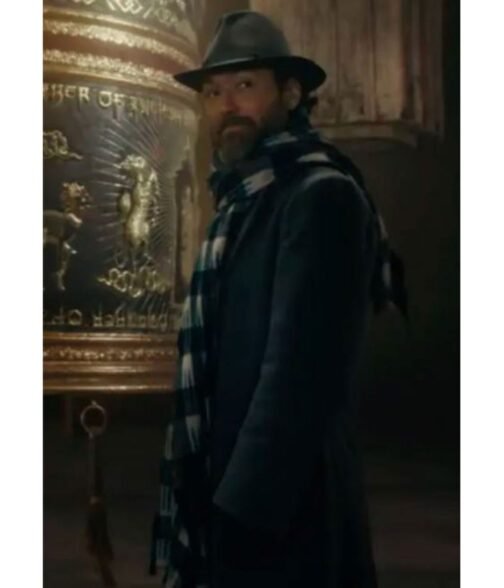 Jude Law Fantastic Beasts The Secrets of Dumbledore Grey Wool Coat - Image 8