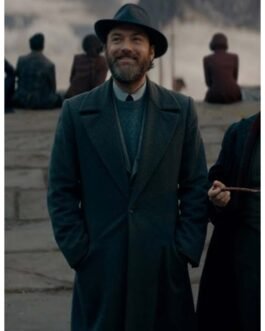 Jude Law Fantastic Beasts The Secrets of Dumbledore Grey Wool Coat