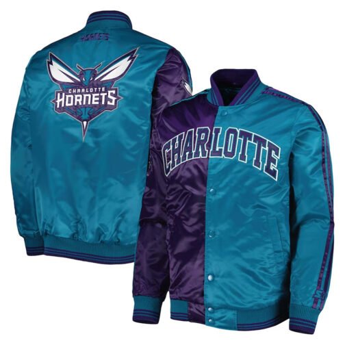 Fast Break Charlotte Hornets Purple/Teal Jacket - Image 3