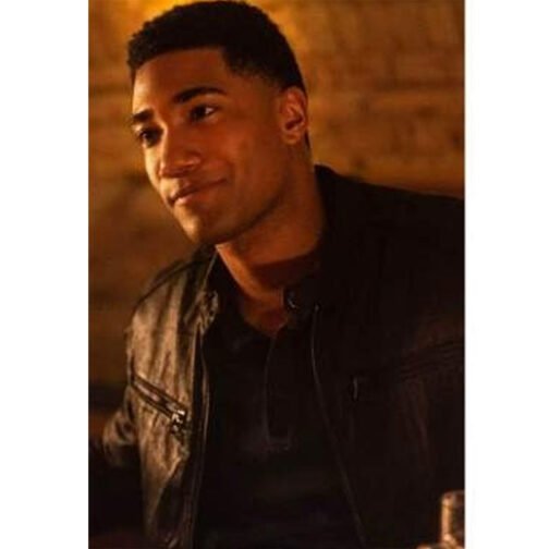 FBI International Carter Redwood Black Leather Jacket - Image 2