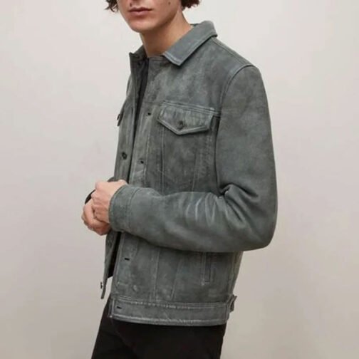 FBI Zeeko Zaki Gray Suede Leather Jacket - Image 4