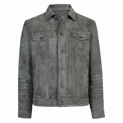 FBI Zeeko Zaki Gray Suede Leather Jacket - Image 6