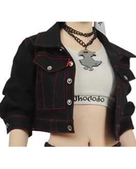 Hip Street FFXIV Cropped Black Denim Jacket