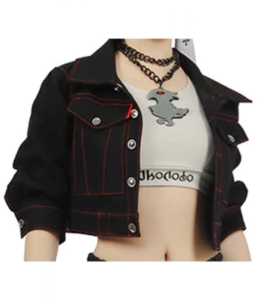 Hip Street FFXIV Cropped Black Denim Jacket