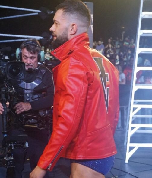 Finn Balor WWE Wrestler Red Leather Jacket - Image 5
