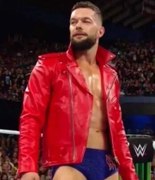 Finn Balor WWE Wrestler Red Leather Jacket - Image 4