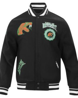 Florida A&M Rattlers Crest Black Varsity Wool Jacket