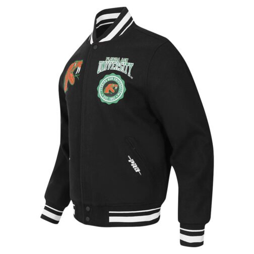 Florida A&M Rattlers Crest Black Varsity Wool Jacket - Image 3
