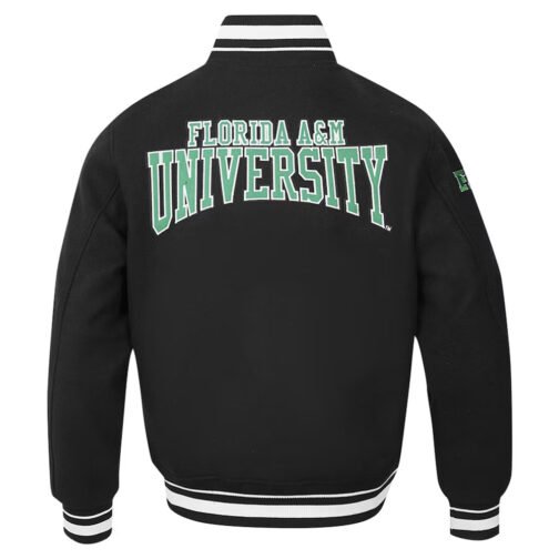Florida A&M Rattlers Crest Black Varsity Wool Jacket - Image 2