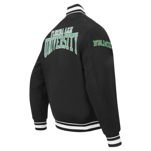 Florida A&M Rattlers Crest Black Varsity Wool Jacket - Image 4