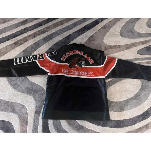 Florida A&M University Leather Racing Jacket - Image 5