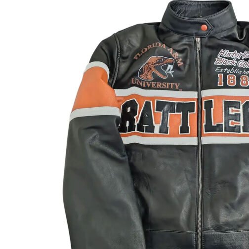 Florida A&M University Leather Racing Jacket - Image 3