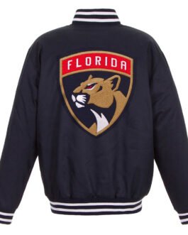Navy Florida Panthers Front Hit Poly Twill Jacket