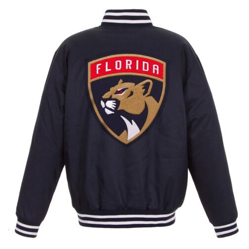 Navy Florida Panthers Front Hit Poly Twill Jacket - Image 2