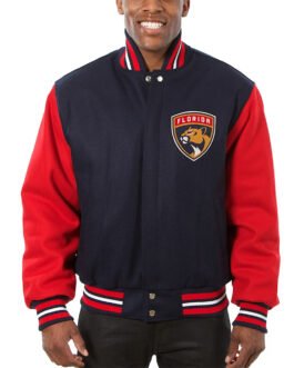 Florida Panthers Varsity Two-Tone Navy/Red Wool Jacket