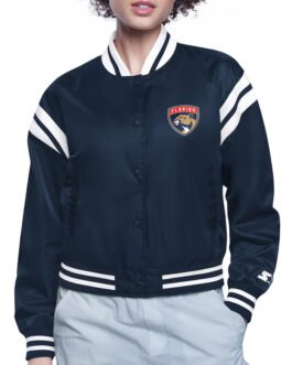Florida Panthers Printed Logo Varsity Satin Jacket