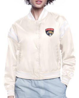 Florida Panthers Printed Logo Varsity Satin Jacket