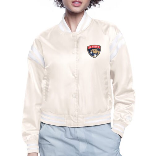 Florida Panthers Printed Logo Varsity Satin Jacket - Image 2