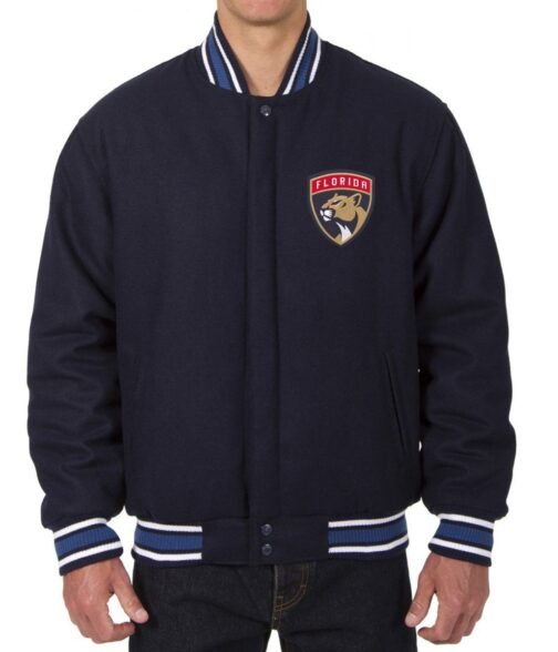 Varsity Florida Panthers Navy Blue Wool Jacket