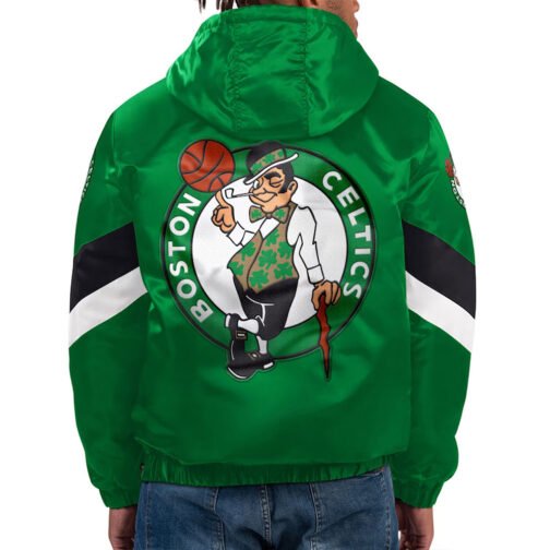 Force Play Boston Celtics Kelly Green Hoodie Half-Zip Jacket - Image 2