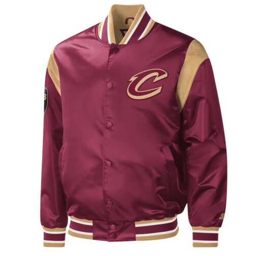 Cleveland Cavaliers Force Play Varsity Wine Satin Jacket