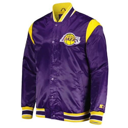 Los Angeles Lakers Force Play Purple Satin Jacket