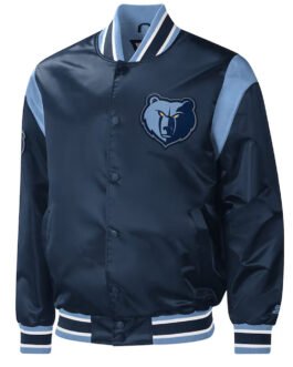 Memphis Grizzlies Force Play Navy Varsity Satin Jacket