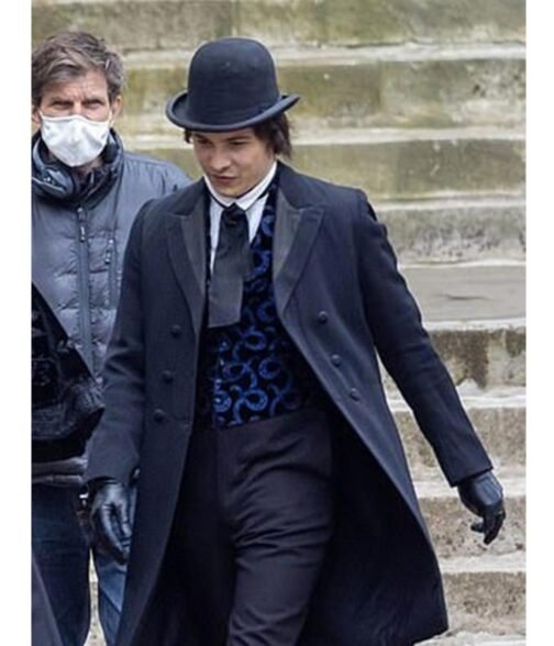 Frank Dillane The Essex Serpent Blue Double Breasted Coat - Image 7