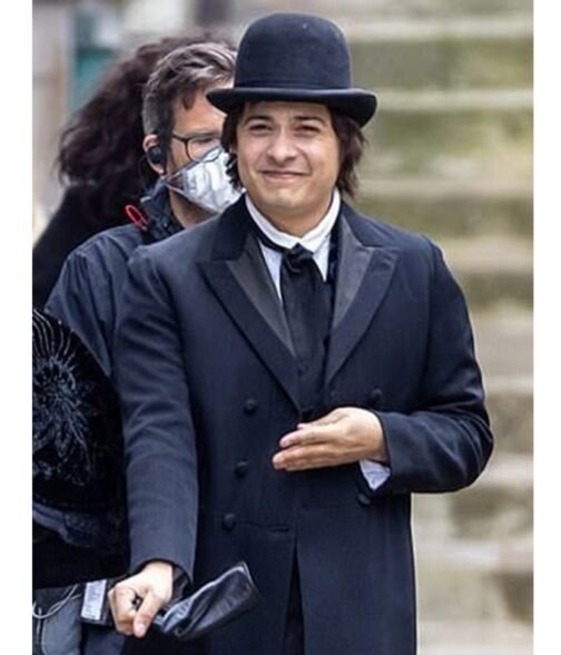 Frank Dillane The Essex Serpent Blue Double Breasted Coat - Image 3