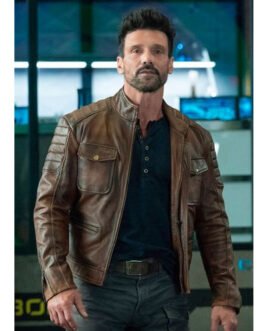 Boss Level Frank Grillo Brown Leather Jacket