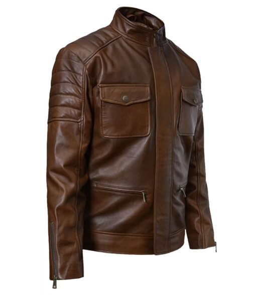 Boss Level Frank Grillo Brown Leather Jacket - Image 4