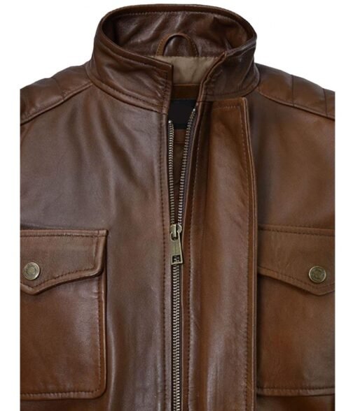 Boss Level Frank Grillo Brown Leather Jacket - Image 6