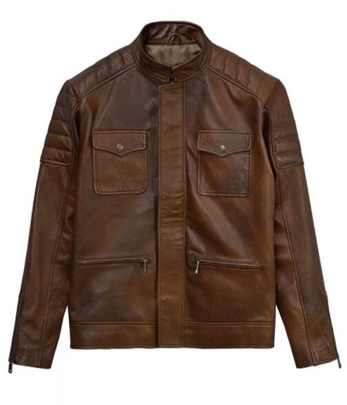 Boss Level Frank Grillo Brown Leather Jacket - Image 5