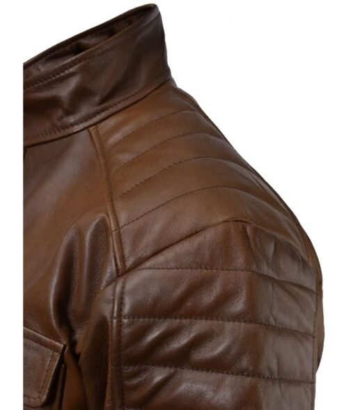 Boss Level Frank Grillo Brown Leather Jacket - Image 7