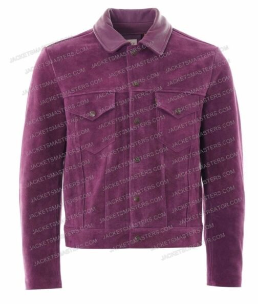 Claim to Fame Frankie Jonas Purple Suede Jacket - Image 5