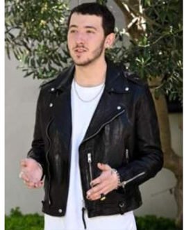 Frankie Jonas Claim to Fame Black Leather Biker Jacket