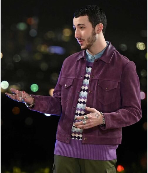 Claim to Fame Frankie Jonas Purple Suede Jacket - Image 2