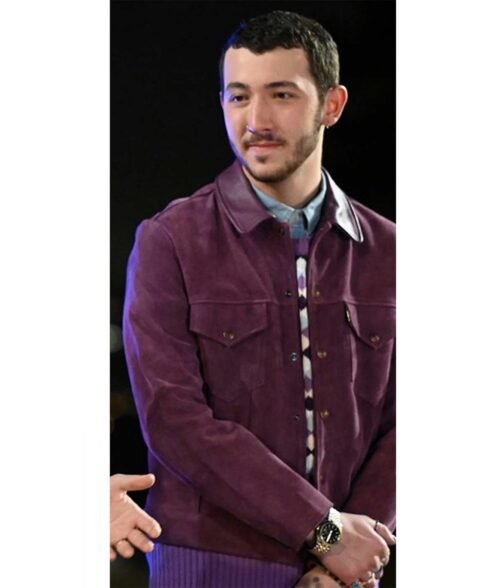 Claim to Fame Frankie Jonas Purple Suede Jacket - Image 7