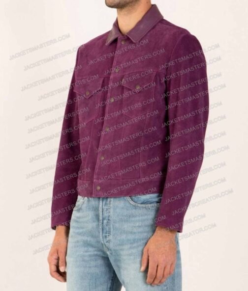 Claim to Fame Frankie Jonas Purple Suede Jacket - Image 4