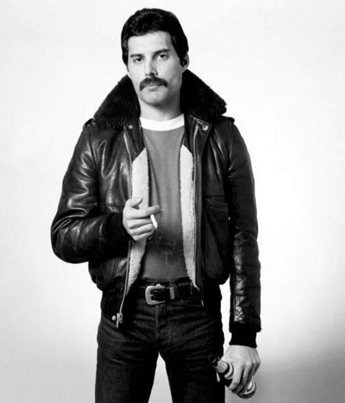 Freddie Mercury Brown Leather Jacket with Fur Collar - Image 5