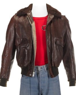 Freddie Mercury Brown Leather Jacket with Fur Collar