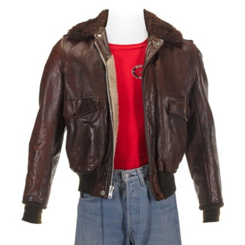 Freddie Mercury Brown Leather Jacket with Fur Collar